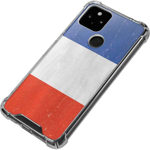 French Flag Distressed Google Pixel 4a 5G Clear Case